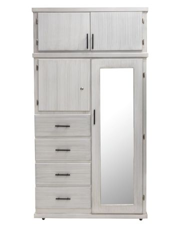 ROPERO COYOTL GRIS CON 4 CAJONES 2 TUBOS 