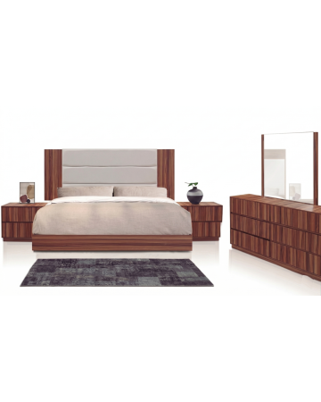 Recámara Completa King Size Ringo - Color Nogal