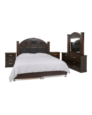 Recámara Completa King Size Catalina 4 piezas - Color Chocolate